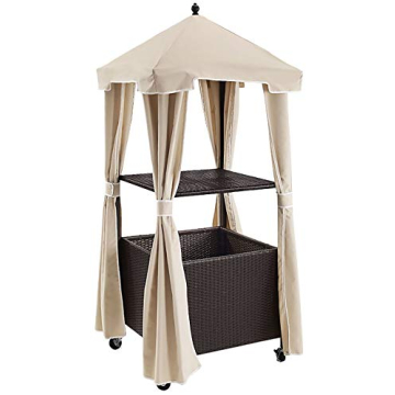 Crosley Furniture Palm Harbor Wicker Towel Valet Caddy - Outdoor Poolside Storage