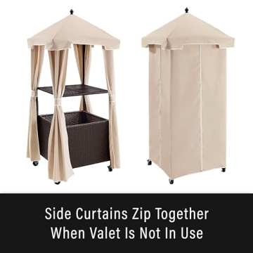 Stylish Crosley Wicker Towel Caddy for Pool Storage