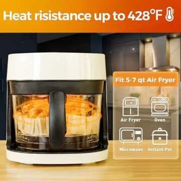 Air Fryer Paper Liners Disposable: 8 Inch Max Xl Large Cooker Air Fryer Disposable Paper Liners, 100Pcs Oil Proof Parchment Sheets Round Basket Bowl Liner for Baking Cooking Food from vailnd