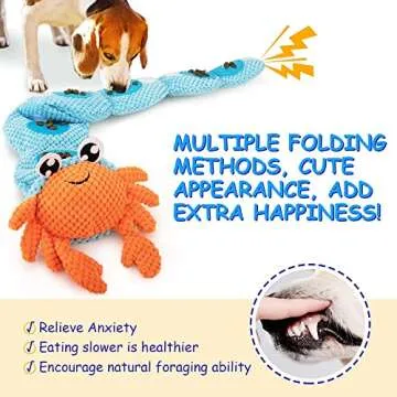 AWOOF Hermit Crab Shape Squeaky Dog Chew Toys - Interactive Snuffle Toys for Small & Medium Dogs, Release Stress & Train Natural Foraging Instincts