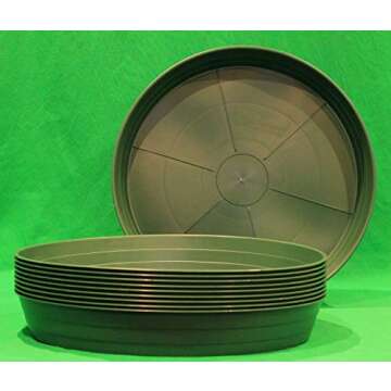 Hydrofarm HGS14P Green Premium Saucer 14", Pack of 10, 14 inches