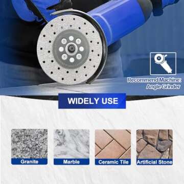 SHDIATOOL 4-1/2 Inch Diamond Cutting Grinding Disc - Fast Cutting & Shaping Wheel