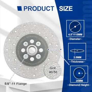 SHDIATOOL 4.5 Inch Diamond Cutting Grinding Disc