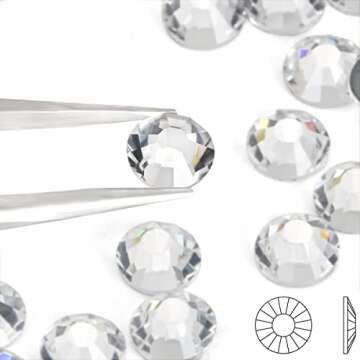 Hotfix Rhinestones for Crafts - Shiny Glass Gems for Decoration