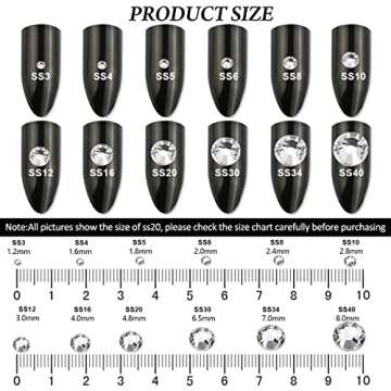 Hotfix Rhinestones for Crafts - Shiny Glass Gems for Decoration