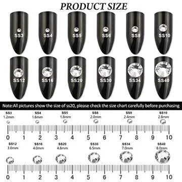 Hotfix Rhinestones for Crafts - Shiny Glass Gems for Decoration