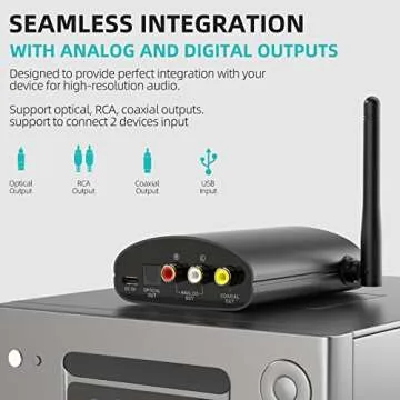 1Mii DS500 LDAC Bluetooth Hifi Receiver, Long Range Bluetooth 5.1 Audio Adapter w/Audiophile DAC, aptX HD & Low Latency, OLED Display & Optical Coaxial AUX Output for Home Stereo/AV Receiver/Amplifier