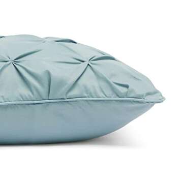 Amazon Basics King Size Comforter Sets, All-Season Down-Alternative 3-Piece Bedding Set, Pinch Pleat With Piped Edges Design, Spa Blue