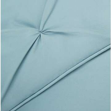 Amazon Basics King Size Comforter Sets, All-Season Down-Alternative 3-Piece Bedding Set, Pinch Pleat With Piped Edges Design, Spa Blue