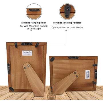 Handicrafts Home 5x7 Chevron Pattern Inspired Picture Frame - 5x7 Frames for Wall Hanging & Desk Decor, Vintage Decor, Living Room & Office Decor - Picture Frame for Photos, Nursery Decor Gifts, Brown