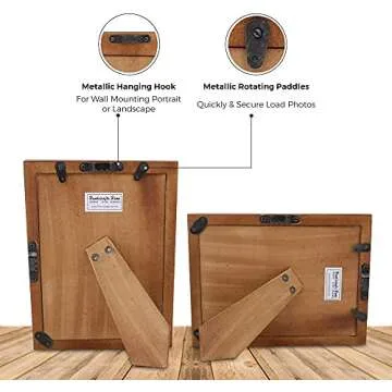 Handicrafts Home 5x7 Chevron Pattern Inspired Picture Frame - 5x7 Frames for Wall Hanging & Desk Decor, Vintage Decor, Living Room & Office Decor - Picture Frame for Photos, Nursery Decor Gifts, Brown