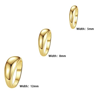 wowshow Chunky Gold Ring for Women - Elegant Dome Design