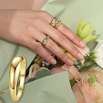 wowshow Chunky Gold Ring for Women - Elegant Dome Design