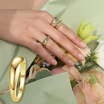 wowshow Chunky Gold Ring for Women - Elegant Dome Design