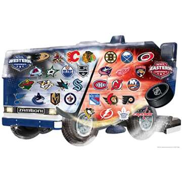 MasterPieces 500 Piece Jigsaw Puzzle for Adults - NHL Zamboni Shaped Puzzle - 30"x18.33"