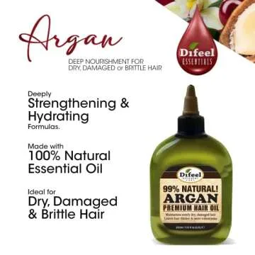 Difeel Premium Natural Hair Oil - Argan Oil 7.1 ounce