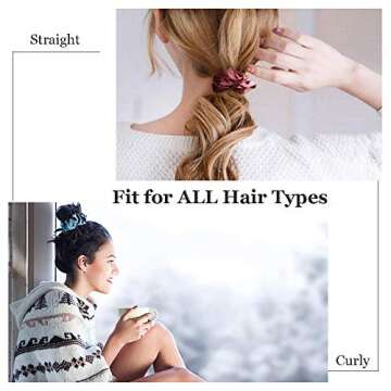 30 Pcs Hair Scrunchies - 10pcs Velvet Scrunchies for Hair, 10pcs Satin Scrunchies with Bow, 10pcs Sp...