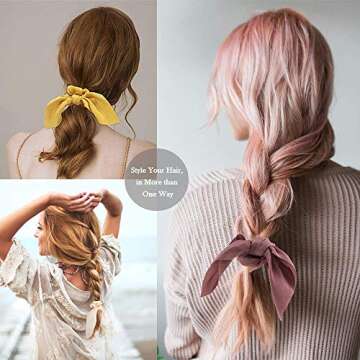 30 Pcs Hair Scrunchies - 10pcs Velvet Scrunchies for Hair, 10pcs Satin Scrunchies with Bow, 10pcs Spiral Coil Hair Ties, Good Idea for Any Occasions, Daily Wear, Parties, Sports & Bath for Girls Women