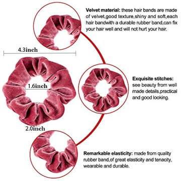 30 Pcs Hair Scrunchies - 10pcs Velvet Scrunchies for Hair, 10pcs Satin Scrunchies with Bow, 10pcs Spiral Coil Hair Ties, Good Idea for Any Occasions, Daily Wear, Parties, Sports & Bath for Girls Women