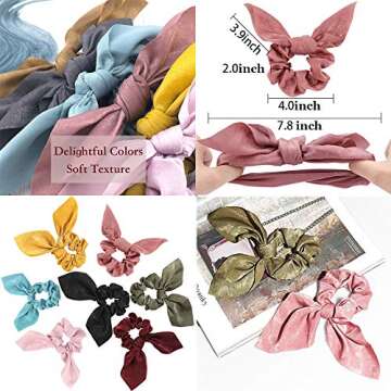 30 Pcs Hair Scrunchies - 10pcs Velvet Scrunchies for Hair, 10pcs Satin Scrunchies with Bow, 10pcs Spiral Coil Hair Ties, Good Idea for Any Occasions, Daily Wear, Parties, Sports & Bath for Girls Women