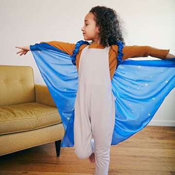 Sarah's Silks - Starry Night Fairy Wings, 100% Real Silk Dress up Costume, Eco-Friendly Dyes, 42-Inc...