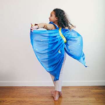 Sarah's Silks - Starry Night Fairy Wings, 100% Real Silk Dress up Costume, Eco-Friendly Dyes, 42-Inches Long (Starry Night)