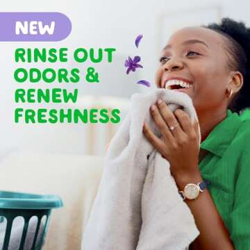 Gain Rinse and Renew Fabric Rinse, Dewdrop Dream, 48 fl oz, Odor Fighter, Laundry Deodorizer