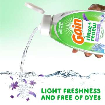 Gain Rinse and Renew Fabric Rinse, Dewdrop Dream, 48 fl oz, Odor Fighter, Laundry Deodorizer
