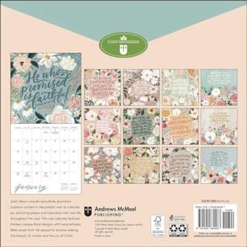 Scriptures and Florals 2025 Wall Calendar