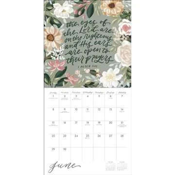 Scriptures and Florals 2025 Wall Calendar