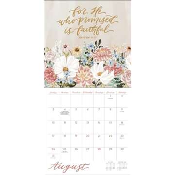 Scriptures and Florals 2025 Wall Calendar