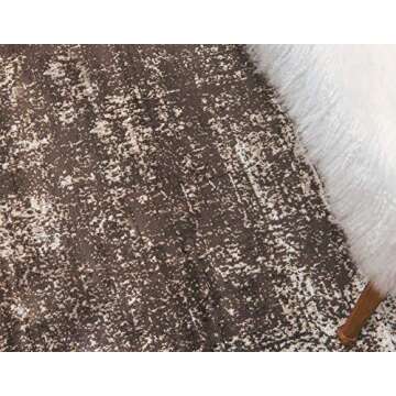 Unique Loom Sofia Collection Area Rug - Casino (7' 1" x 10' Rectangle, Brown/ Ivory)