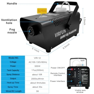 Fog Machine with Remote Control for Events - 500W