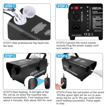 Fog Machine with Remote Control for Events - 500W