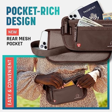 RFID Money Belt for Travel - Slim and Secure Passport Holder