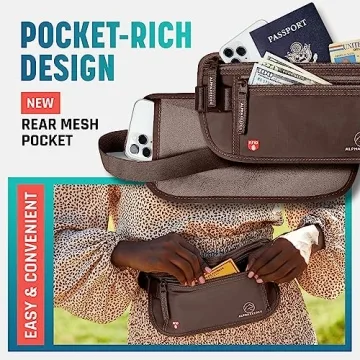 RFID Money Belt for Travel - Slim and Secure Passport Holder
