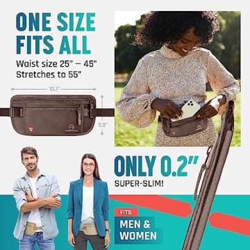 RFID Money Belt for Travel - Slim and Secure Passport Holder