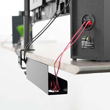 VIVO Under Desk 17 inch Cable Management Tray, Power Strip Holder, Cord Organizer, Wire Tamer for Of...