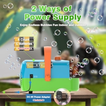 Wisdomlit Bubble Machine - Automatic Bubble Blower for Kids