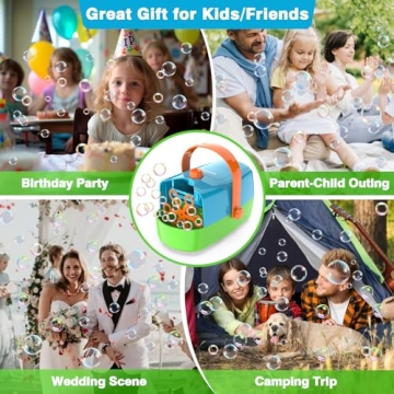 Wisdomlit Bubble Machine - Automatic Bubble Blower for Kids