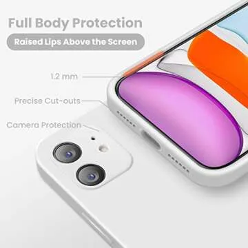 Cordking Designed for iPhone 11 Case, Silicone [Straight Edge] & [Camera Protecion] Upgraded Phone Case with Soft Anti-Scratch Microfiber Lining, 6.1 inch, White
