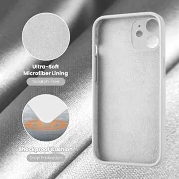 Cordking Designed for iPhone 11 Case, Silicone [Straight Edge] & [Camera Protecion] Upgraded Phone Case with Soft Anti-Scratch Microfiber Lining, 6.1 inch, White