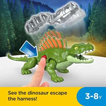 Fisher-Price Imaginext Jurassic World Dominion Dimetrodon Dinosaur Toy with Removable Harness for Pr...