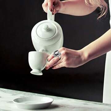 RechicGu 3D Tea Cup Saucer Ring for Wonderland Fans