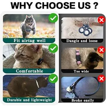 Dgerp Airtag Cat Collar Reflective Breakaway Design