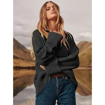 Cozy ANRABESS Women's Oversized Fuzzy Knit Sweater