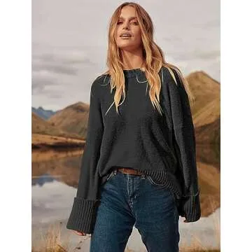 Cozy ANRABESS Women's Oversized Fuzzy Knit Sweater