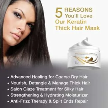 VITAMINS hair cosmetics Keratin Hair Mask Deep Conditioner - Biotin with Castor Oil Protein Conditio...