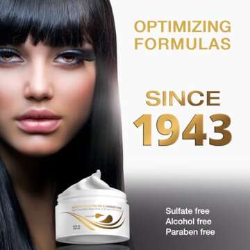 VITAMINS hair cosmetics Keratin Hair Mask Deep Conditioner - Biotin with Castor Oil Protein Conditioning Repair Treatment for Thick Dry Damaged or Color Treated Curly Straight Coarse Hair