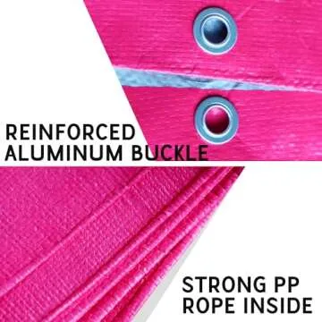 STARPYNG-7 Mil Pink/Silver 6x8 Feet Tarp-Multifunctional Waterproof Tarpaulin-Waterproof, UV Resistant, Rip and Tear Resistant, Poly Tarpaulin with Reinforced Edges for Cover